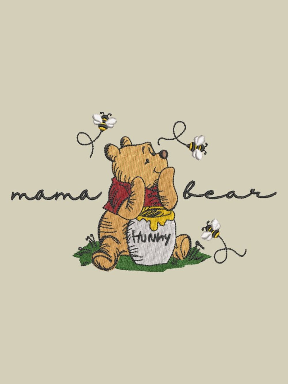 Winnie The Pooh Mama Bear HOODIE Embroidered Adult Unisex Crewneck Cozy Mom